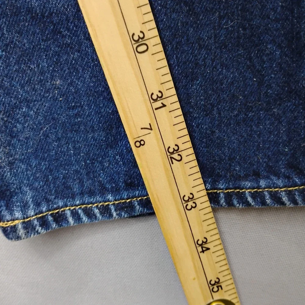 Hollister Men 38x34 Straight Leg Blue Denim Jeans Button Fly Dark Wash 2742